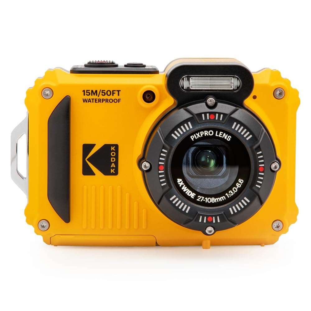 KODAK PIXPRO WPZ2 Rugged Waterproof Shockproof Dustproof WiFi Digital Camera 16MP 4X Optical Zoom 1080P Full HD Video Vlogging Camera 2.7" LCD (Yellow) 1