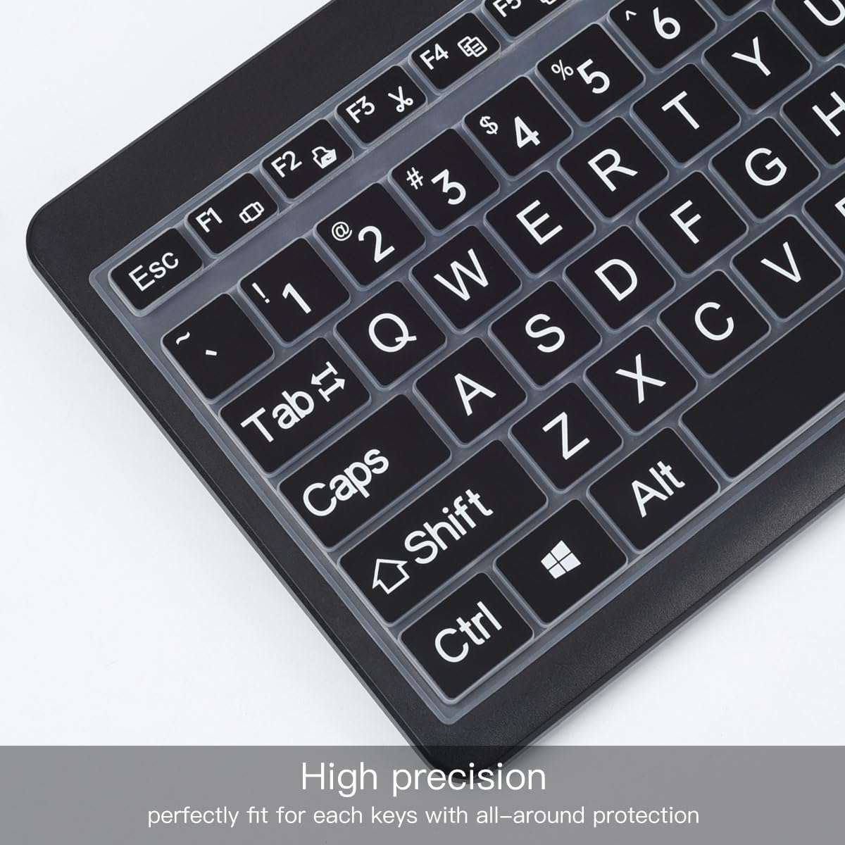 Keyboard Cover Skin for HP 230 235 Wireless Mouse and Keyboard Combo Keyboard Skin Cover Protector, HP 230 235 Wireless Keyboard Accessories, Black-Large Print 2