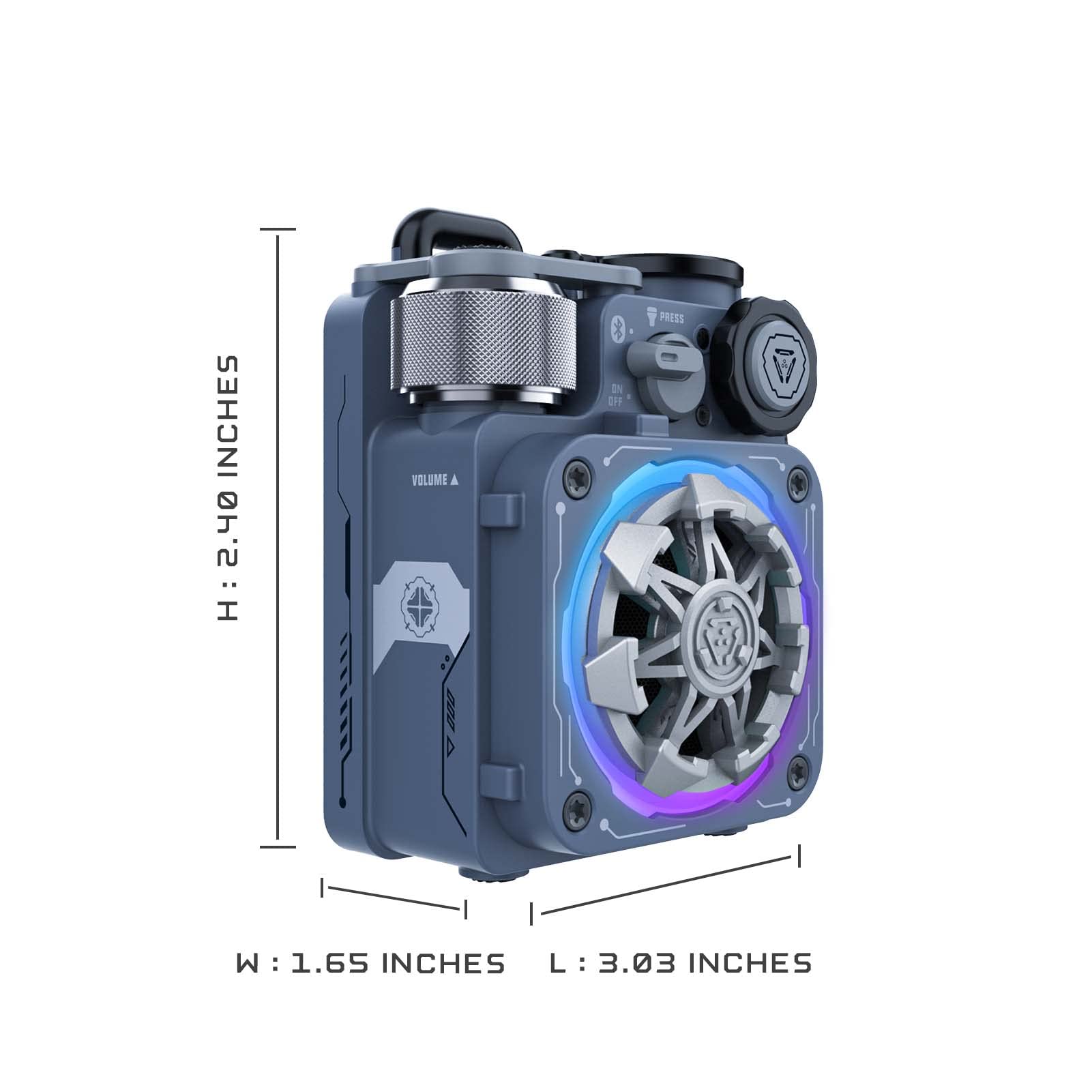 Muzen Cyber Cube-Pro Bluetooth Speaker, Bluetooth 5.0, Portable Speaker with Fidget Spinner, Crystal Clear Sound with RGB Led Light Wireless Speaker, Waterproof Speakers for Indoor Outdoor 2