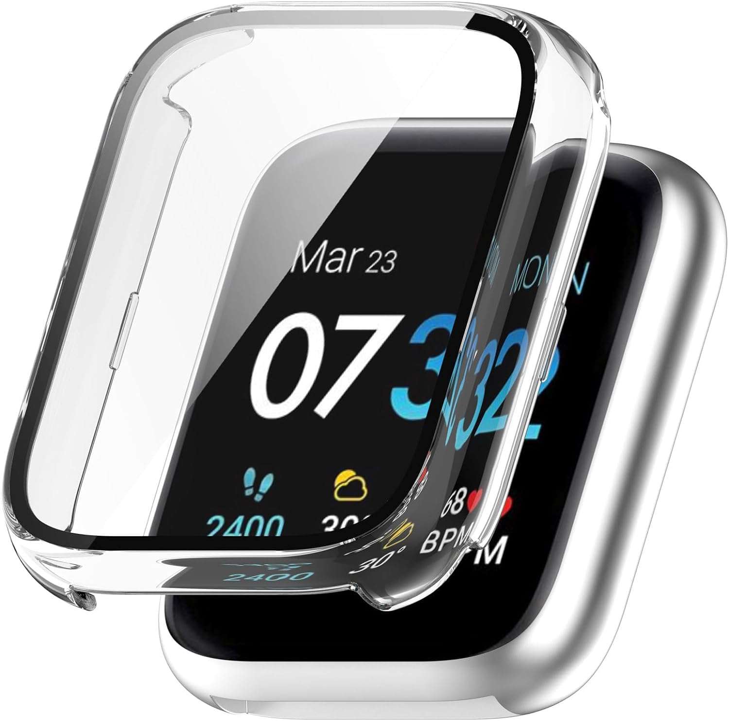 1Pc Anti-scratch PC Protective Case+Screen Protector For ITOUCH AIR 3 Cover With Tempered Glass Film Smartwatch Hard Shells Hard Protective Cover Lightweight Screen Protector Protective Case Screen 6