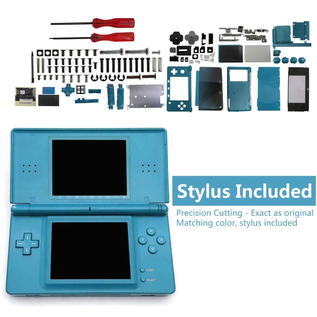 Full Housing Case, 3DS Replacement Housing, 3DS Shell Replacement, Cover Shell Repair Parts, Full Set Replacement Case Kit for Nintendo 3DS Replacement Parts (Aqua Blue) 5