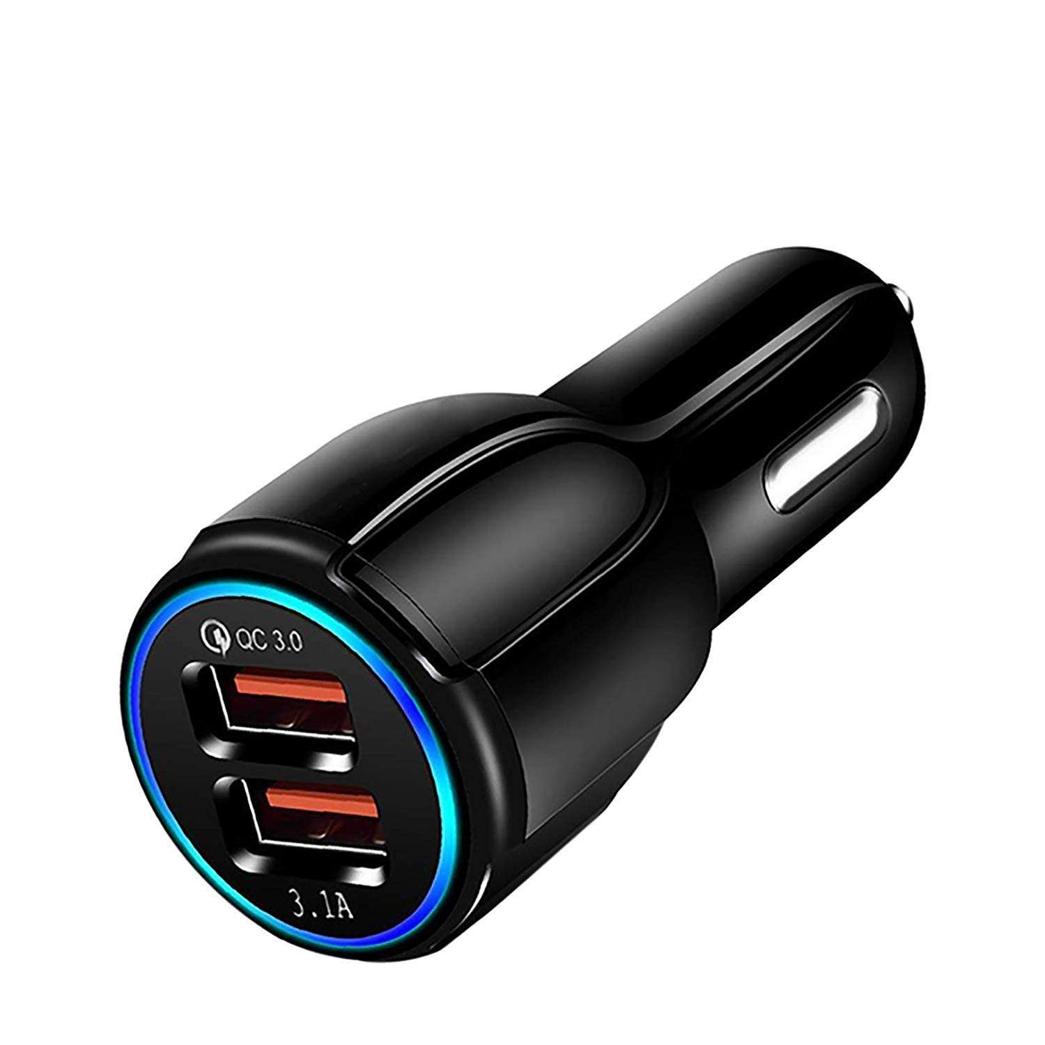 HIKER Dual Port Rapid Car Charger (Qualcomm Certified) with Quick Charge 3.0 & 2.4A Smart Adapter for All Mobile (Black) (Smart-Car-Charger-6.0A) 1