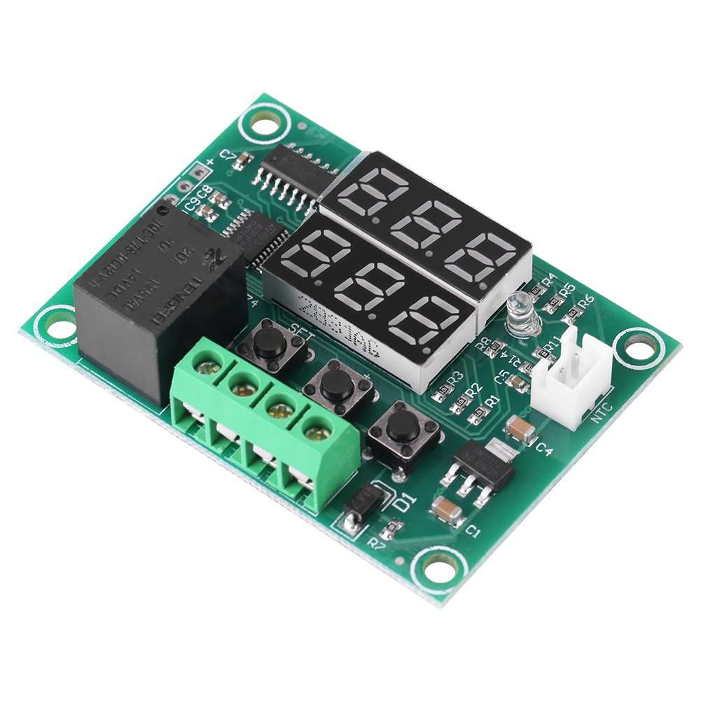 Digital Thermostat Module Micro DC 12V -50℃ to +110℃ Temperature Controller Board, Electronic Temperature Control Module Switch, 10A Relay Sensor Probe LED Display 2