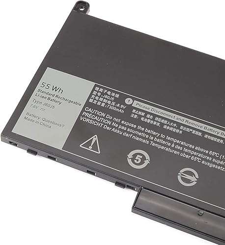 J60J5 Laptop Battery 7.6V 55WH Replacement for DELL Latitude 7270 7470 E7270 E7470 UltraBook Business Laptop Notebook P26S001 P61G001 MC34Y R1V85 451-BBSX 451-BBSY 242WD 1W2Y2 GG4FM 4