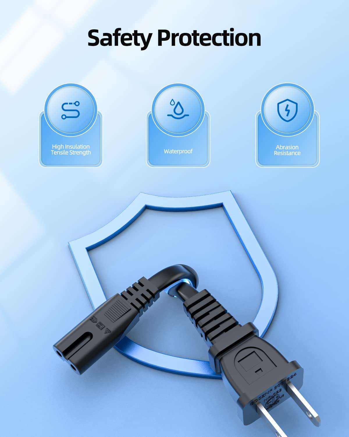 Power Cord Fit for Canon Printer Pixma MX/MG/MP/IP Series Replacement Cable - (ETL Listed Cable) 5