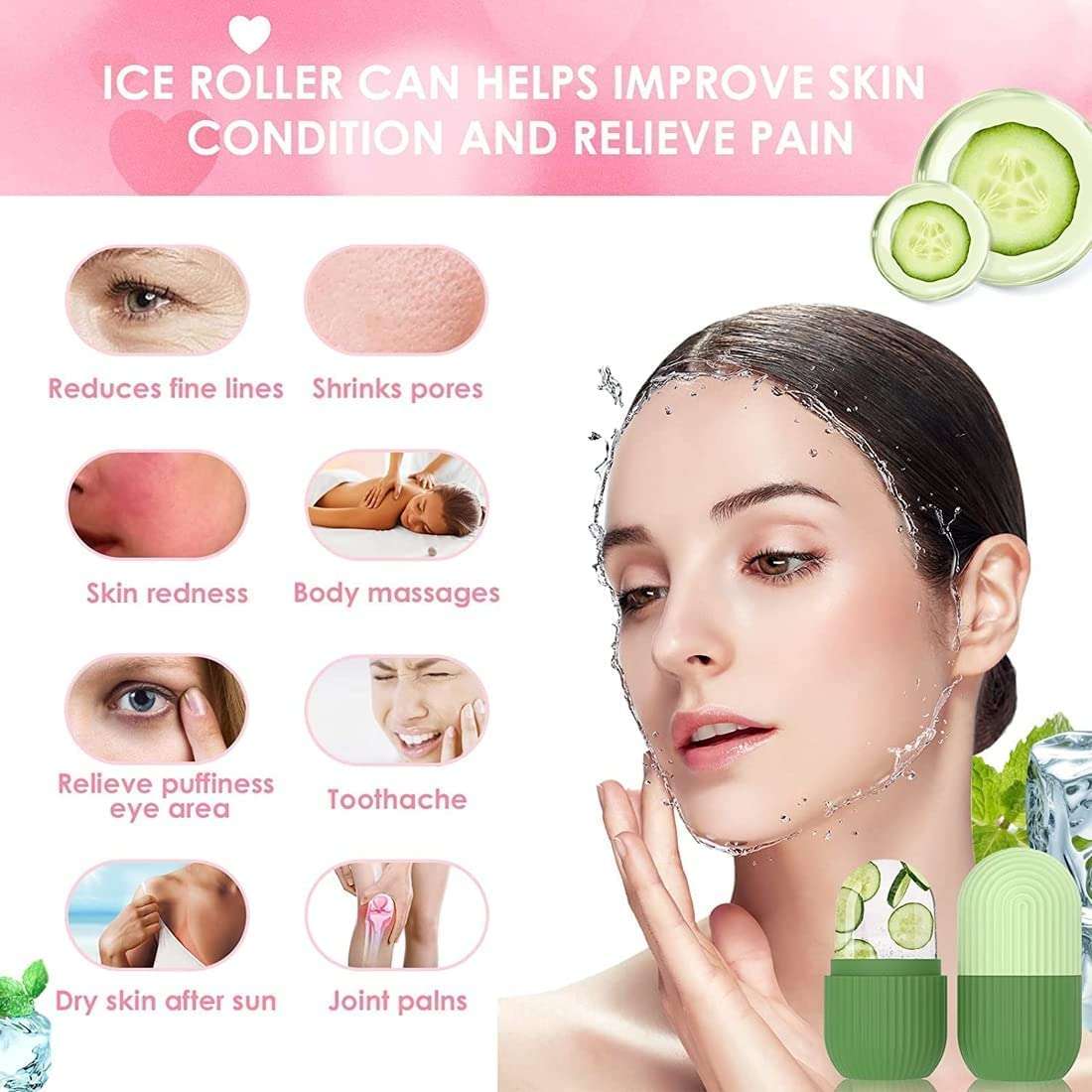 Vajin Ice Roller for Face and Eye ilicone Ice Mold for Face Beauty Face Ice Roller to Enhance Skin Glow ice cube for Brightening Skin Removing Puffiness Skin (Multicolor) 6