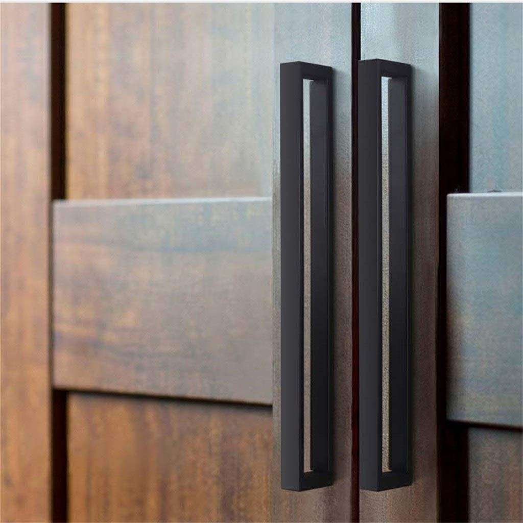 Sliding Door Handle, Alloy Polishing Matte Black European Minimalist Entrance Gate Bedroom Door Hardware Accessories Door Handle (Size : Hole spacing 256MM) 6