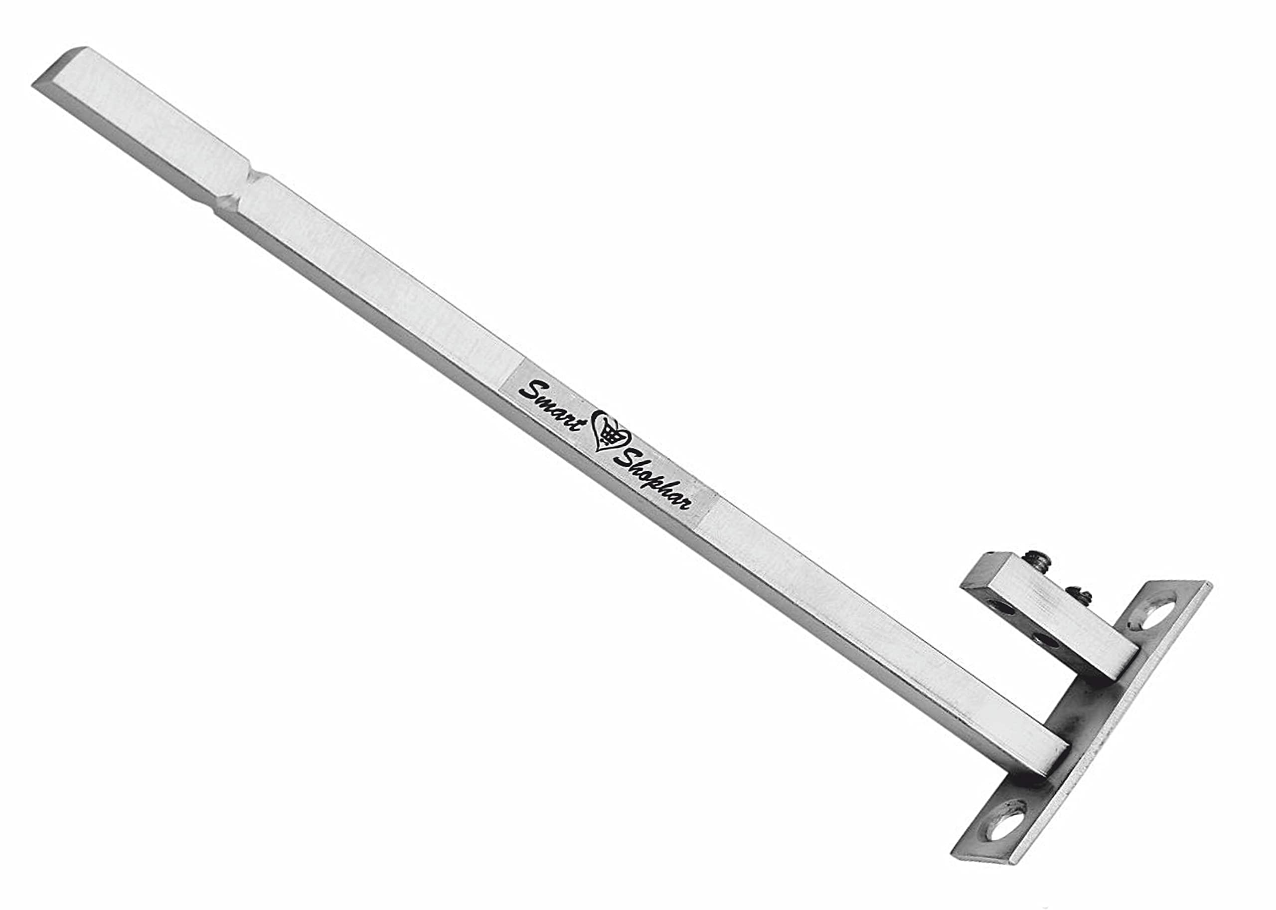 Smart Shophar Stainless Steel F Type Square Glass Shelf Bracket 12 Inches 12 MM Silver, Pack of 2 Sets / Sleek and Functional / Ideal for Showrooms or Retail Spaces / Mounting Hardware 3