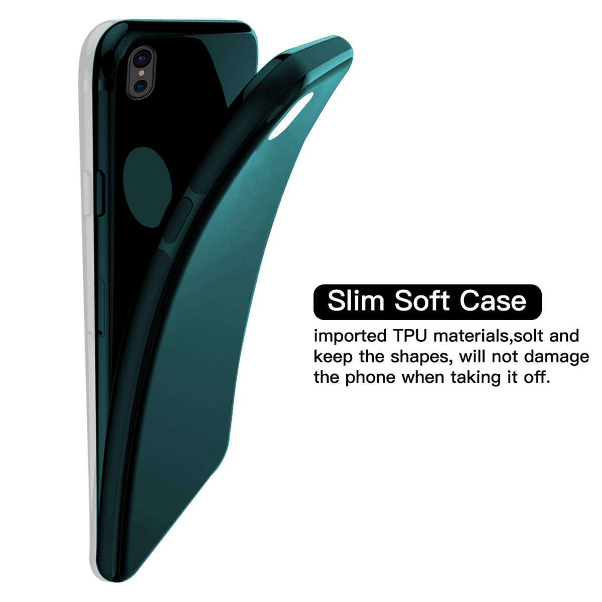 Case for iPhone XR,Ultra Thin Magnetic Phone Case for Magnet Car Phone Holder with Invisible Built-in Metal Plate,Soft TPU Shockproof Anti-Scratch Protective Cover for iPhone XR(2018) 6.1''[Green] 6