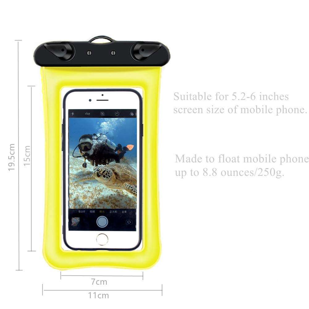 SANHOOII Waterproof Float Hand Strap and Floating Cell Phone Waterproof Case Dry Bag Phone Pouch for Small Waterproof Camera 250g Small Waterproof Camera/Cell Phone/Key Yellow 4