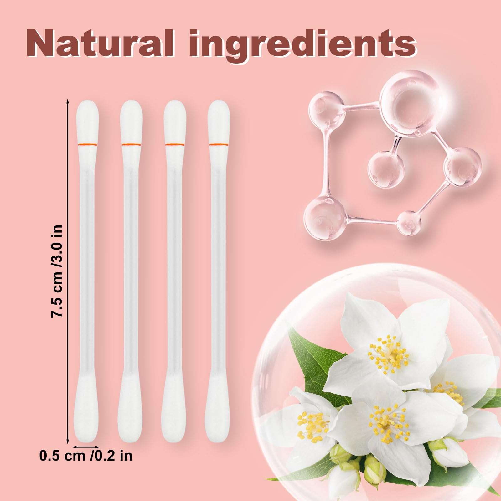 Cotton Swabs,Cotton Makeup Remover Swabs,Eye & Lip Sticks Remover,Liquid-Filled Makeup Remover Swabs Disposable Cotton Swabs for Eye/Lip/Eyebrow/Eyelash Makeup (Pack of 300) 3