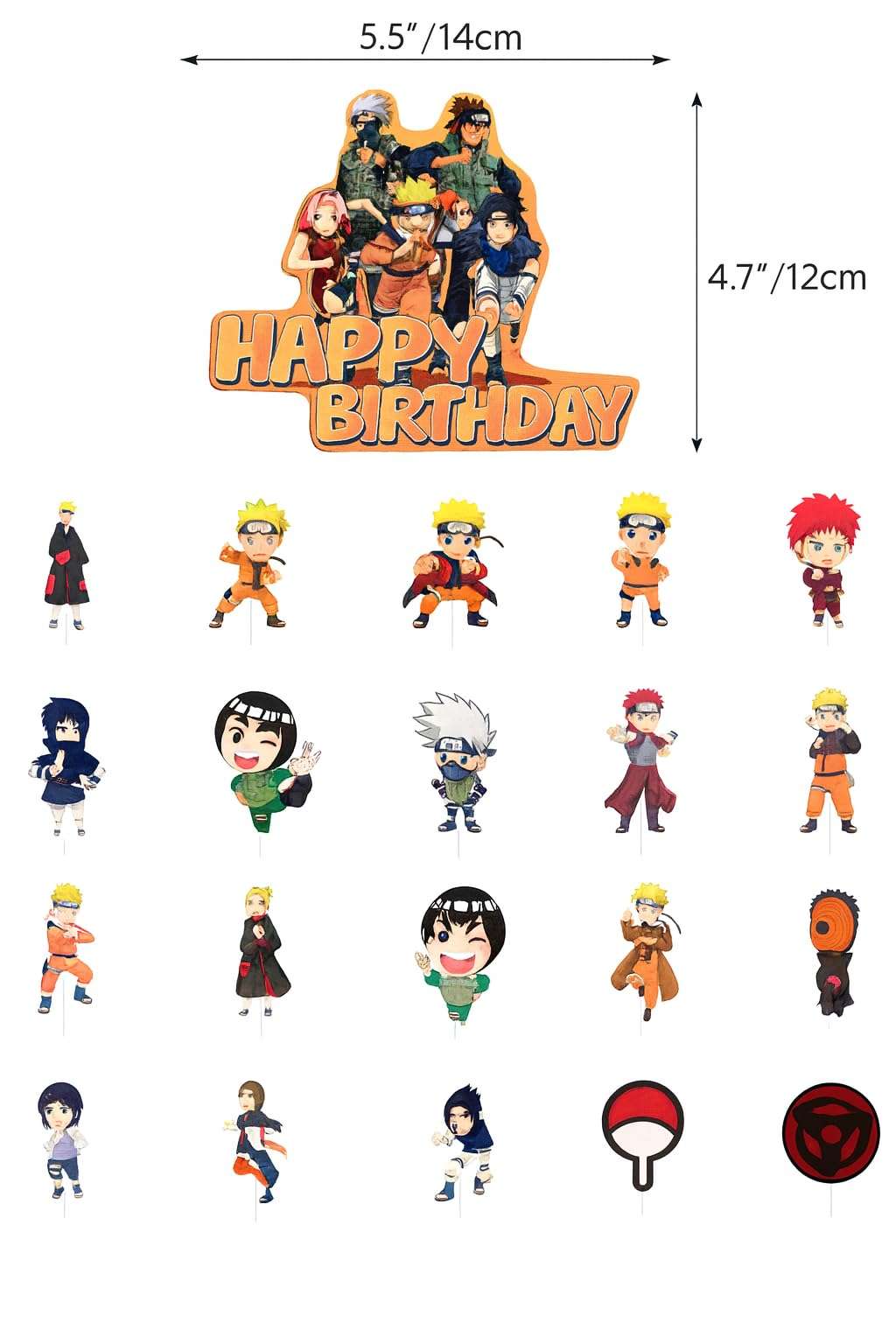 MPS® Ninja Theme Happy Birthday Decoration Set – 50+ PCS Party Supplies Kit with Happy Birthday Banner, Printed Balloons, Cake Topper, Cupcake Toppers for Kids Birthday Party Decorations 6