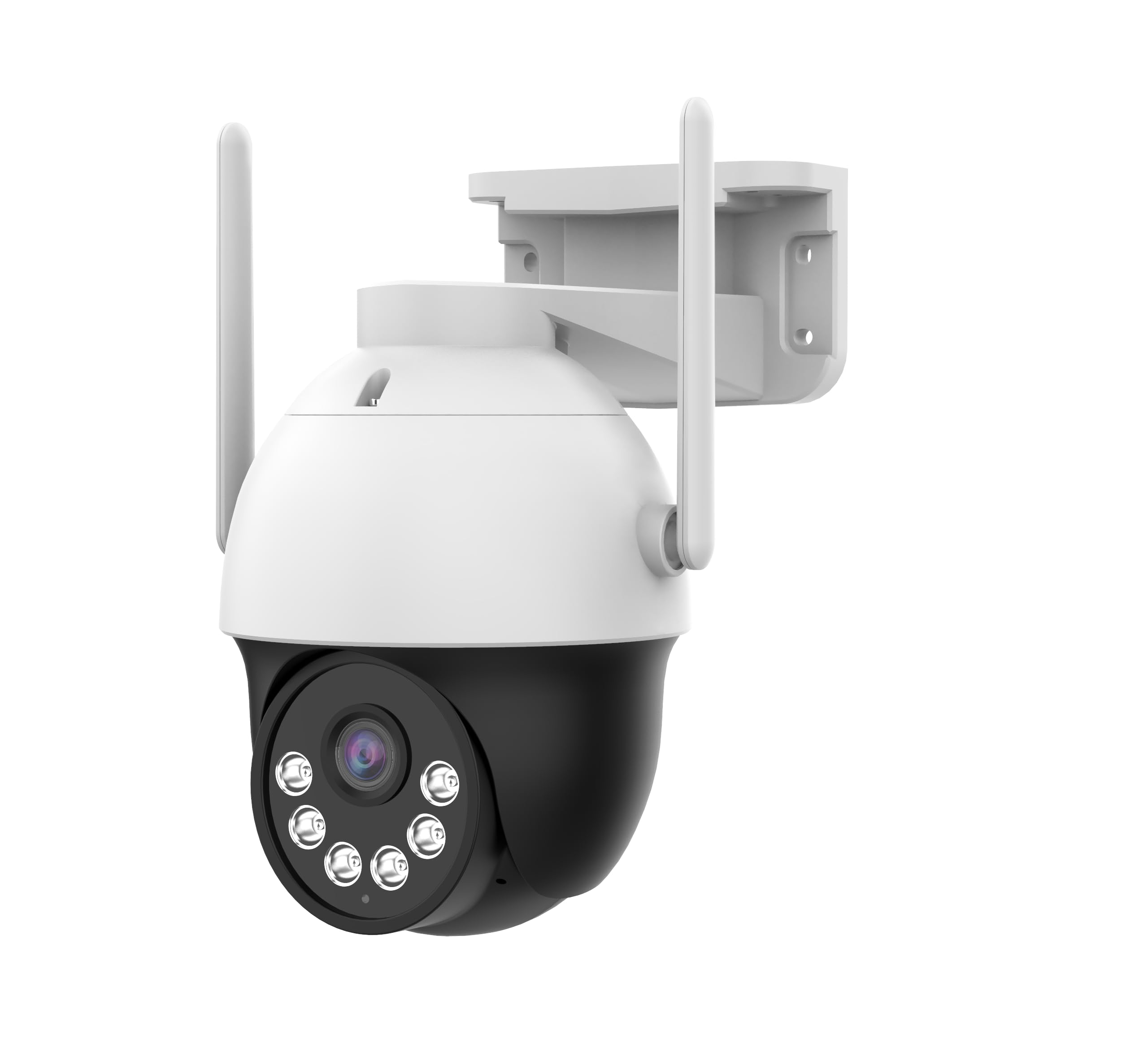 Crystal Vision Technology 3MP AI-Powered Pan-tilt Camera with Super Bright 6-LED Floodlight, Two-Way Audio, and Exclusive Panic Siren