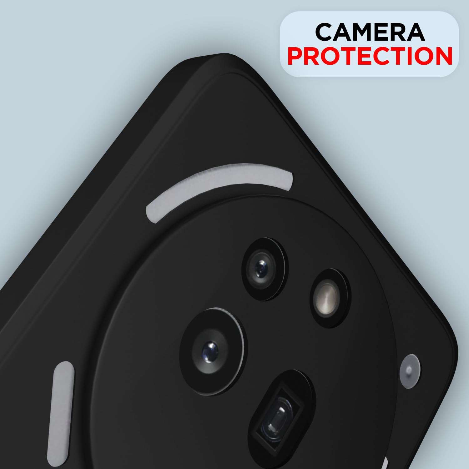 Pikkme Back Cover for Nothing Phone 3A Pro | Slim Soft Matte Silicone Cover with Camera Protection & Shockproof Bumper Case (Black) 6