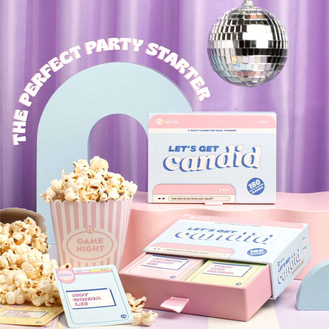 Notcoy Playing Card Game with 180 Party-Starter Cards, Let's Get Candid Party Game for real friends 4