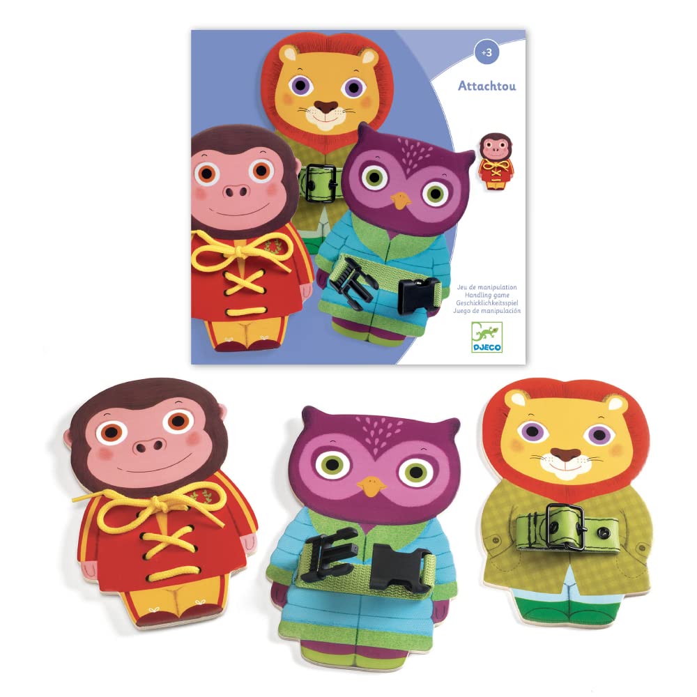 DJECO Attachtou Tying/Fastening Wooden Skill Boards