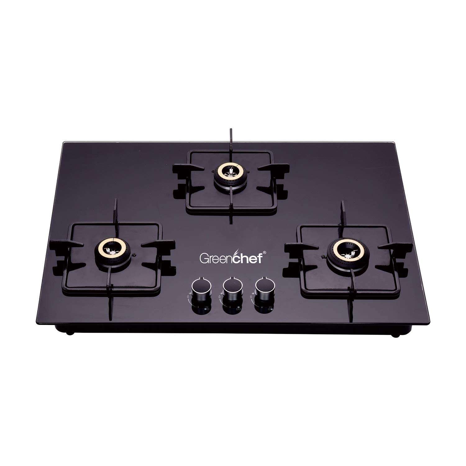 GREENCHEF Kelvin HOB Auto Ignition 3 Burner Unique Glass Gas Stove 1
