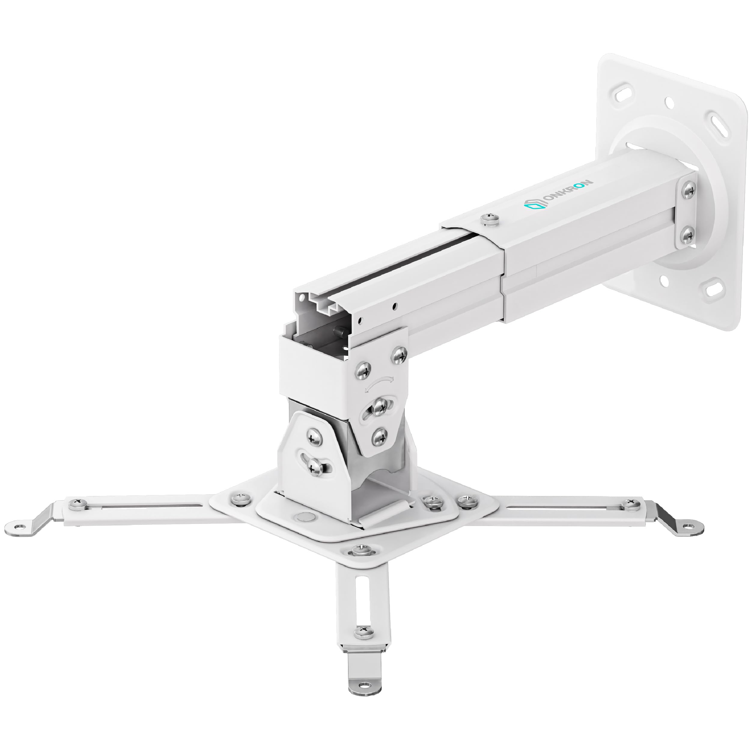 ONKRON Universal Ceiling Projector Mount Adjustable Mounting Bracket up to 22 LBS White K2A 1