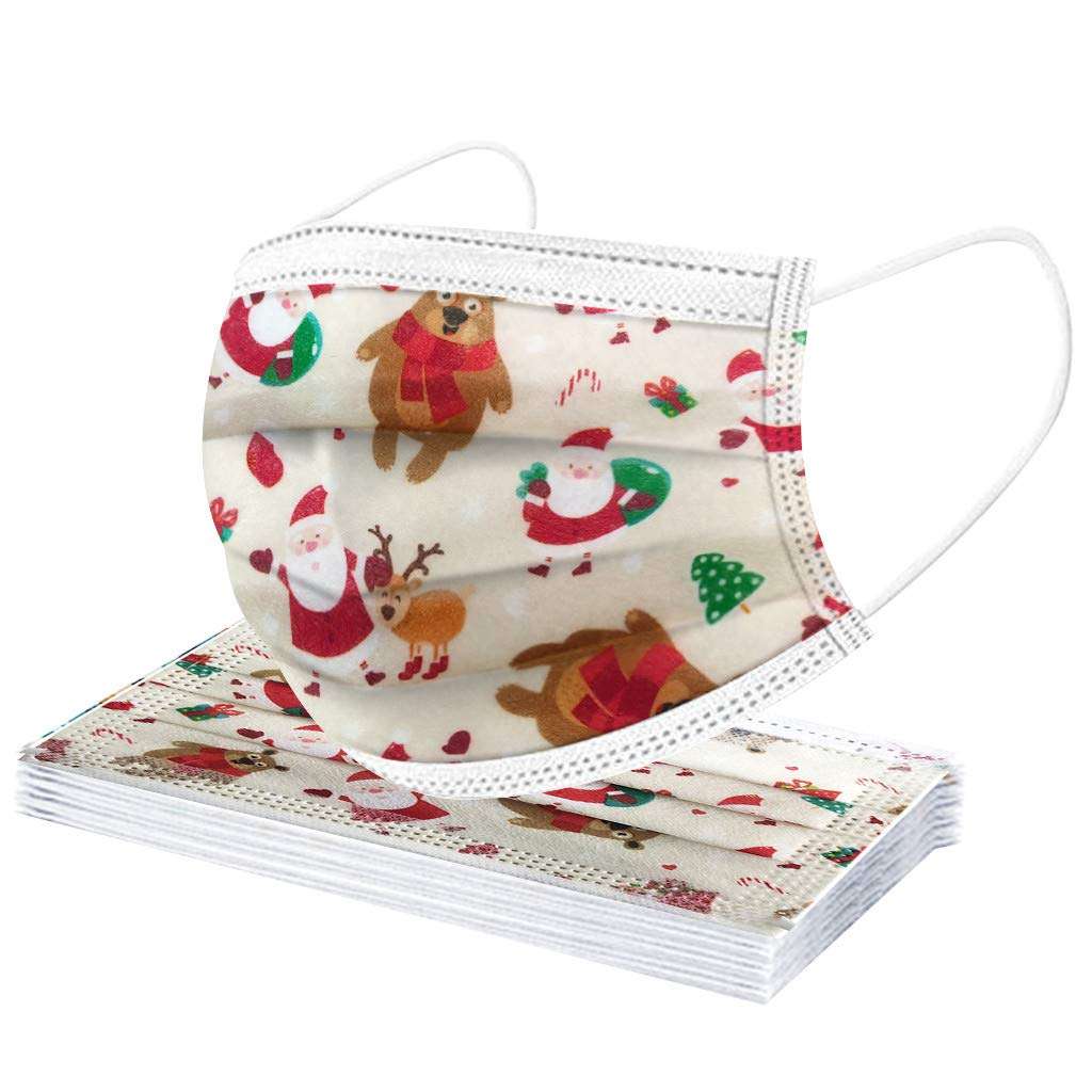 Coolbiz Kids Disposable Face_Mask,50pcs Cute Printing Face Bandanas,3 Ply Non-Woven Breathable for Outdoor Activities 6