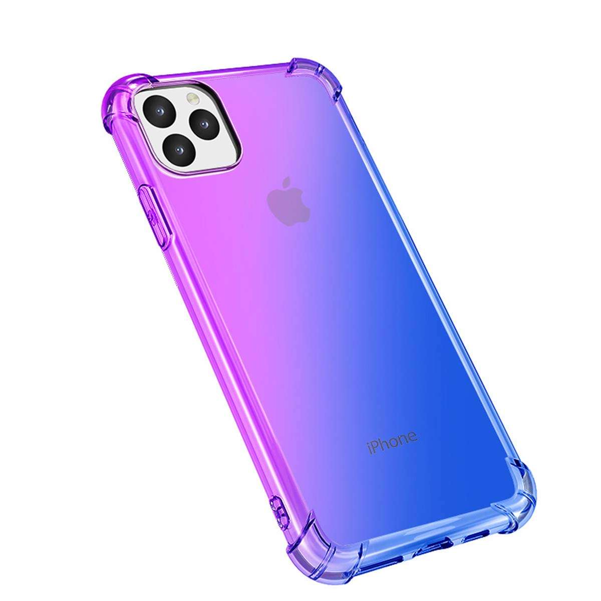 Designed for iPhone 11 6.1 Case Ultra Thin Gradient Rainbow Crystal Clear Soft TPU Silicone Case (Purple&Blue) 5