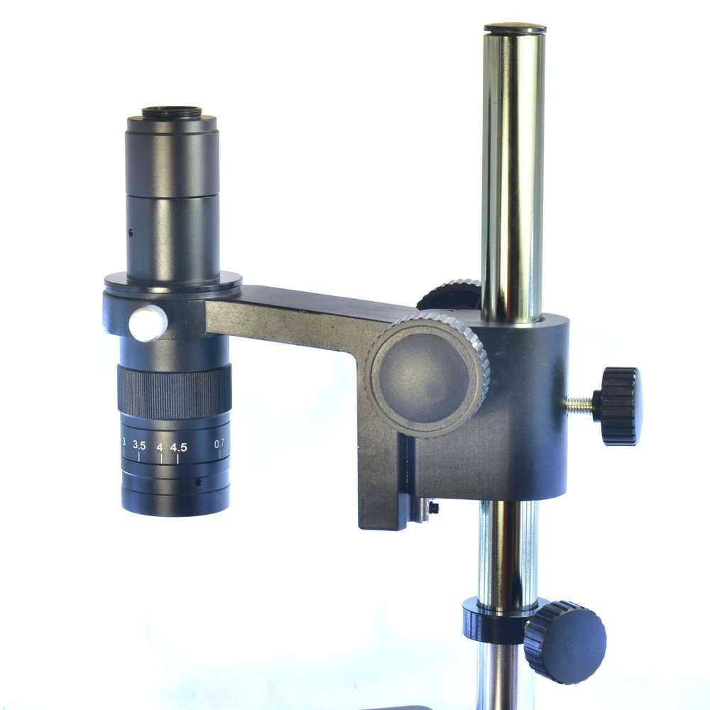 Metal Boom Stereo Microscope Camera Table Stand Holder 50mm Ring +180X Zoom C-Mount Lens (180X Zoom Lens) 3