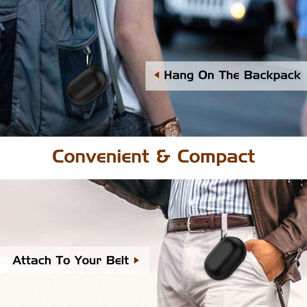 MoKo Carrying Case Compatible with Samsung Galaxy Buds + Plus 2020 / Galaxy Buds 2019, Protective Bag Portable Pouch Cover Storage Case with Elastic Band and Mesh Accessory Pocket - Black 5