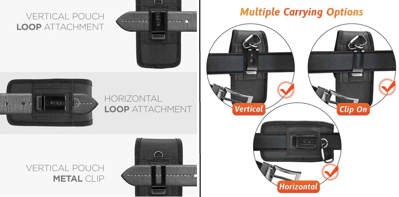 LIKECASE Nylon Phone Holster Belt Clip Cases Cover for Lenovo A6 Note / S5 Pro GT / Z5 Pro / S5 Pro / K5 Pro / K9 / Z5 / K8 Plus / K8 - Black 4