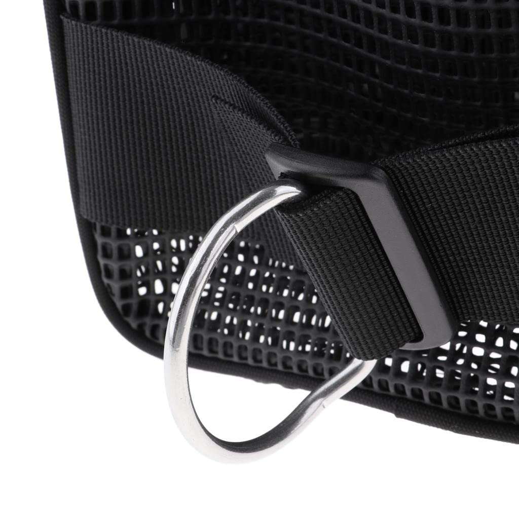 Scuba Diving Mesh Gear Bag Zipper Pocket & D Ring for Dive Reel SMB Drift Hook Flashlight Equipment 3