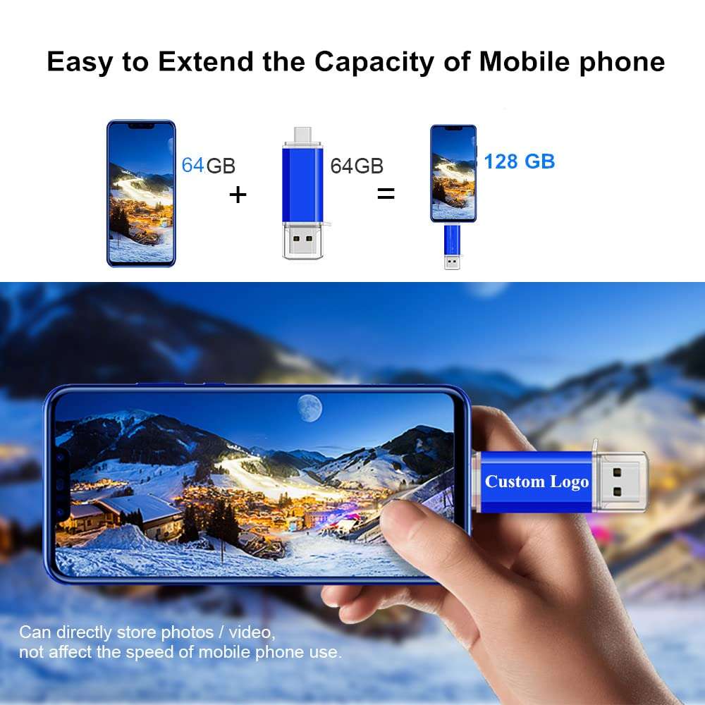 3CPizai 10 Pack 1GB Personalized Wedding Photography Logo USB Type C Flash Drive, Memory Stick Pen Drive, Compatible with OTG Type C Phone/Tablet/Laptop/PC 5