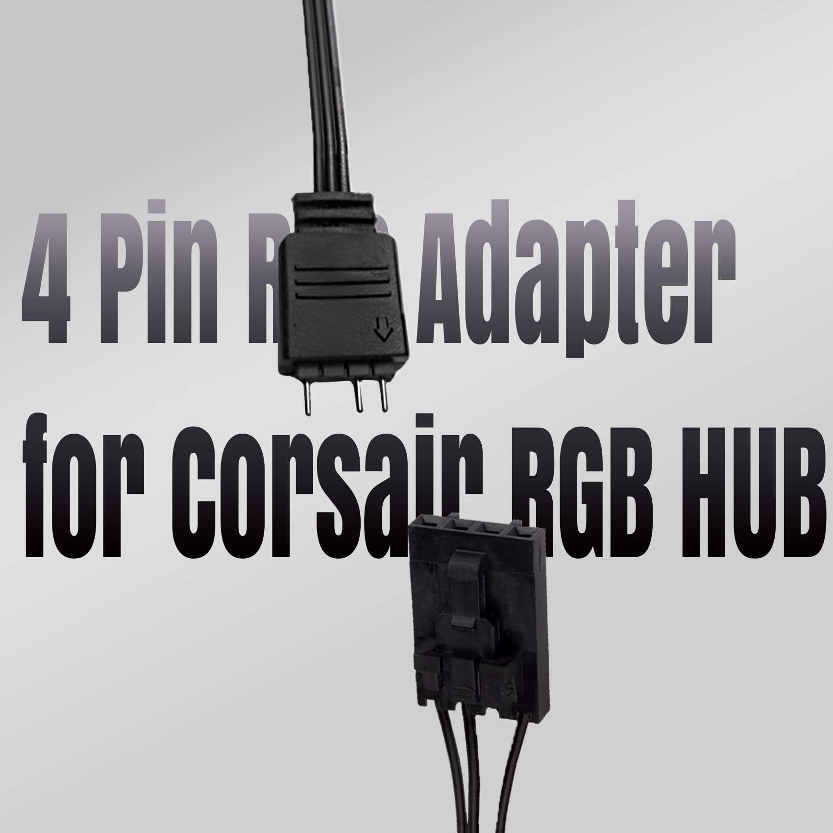 GBAuto 4 Pin RGB Adapter for Corsair RGB HUB, Lighting Node CORE, Commander CORE and iCUE Commander CORE XT, 1 to 4 ARGB Connect to Any 5V 3 Pin ARGB Devices 6
