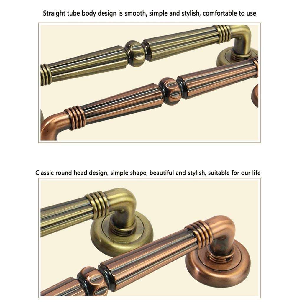 YI-LIGHT Surface Mounted Door Handle, Door Lever Metal Door Fire-Proof Door Wooden Door Security Door Door Hardware Door Handle (Color : Brass) 3