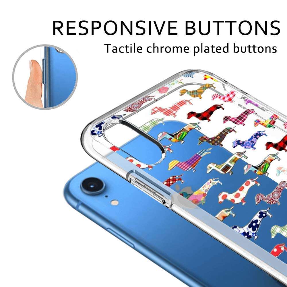 iPhone XR Clear Case, Colorful Dachshund Soft Crystal Ultra-Thin Shock Absorption Protective Case for iPhone XR (Colorful Dachshund) 2