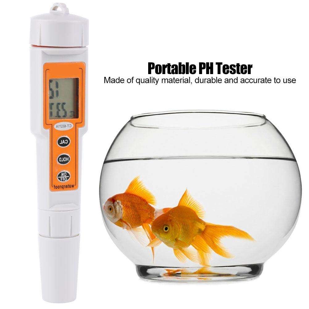 PH TEMP Moisture Meters, 2 in 1 Portable Digital PH TEMP Tester Purity Test Pen for Aquariums Hydroponics Spas Swimming Pools Water Quality 2