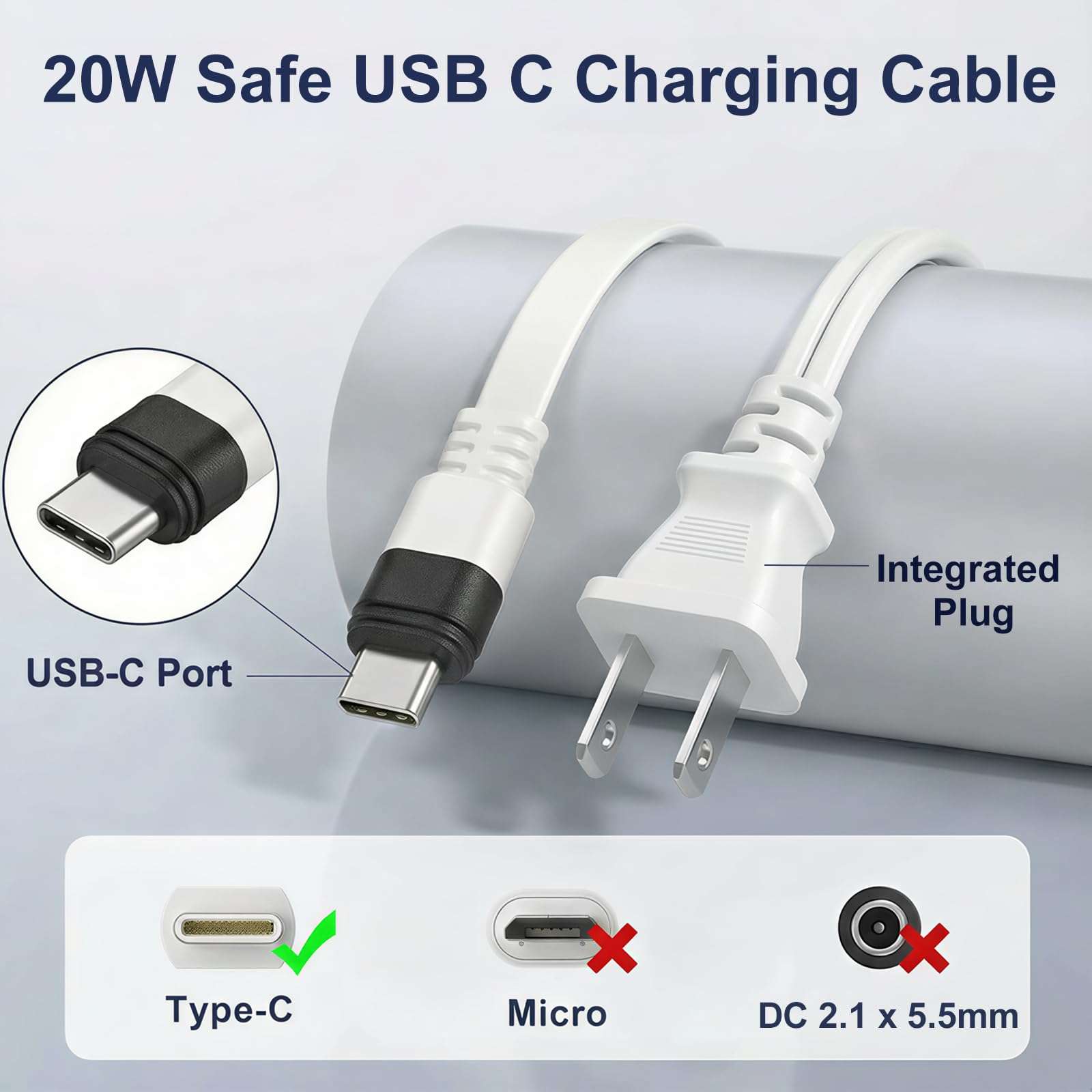 25ft USB C Power Adapter for Ring Spotlight Cam Plus/Pro (Battery) & Ring Outdoor Cam Plus (Battery), Outdoor Weatherproof Charger for Continuous Power, White 5