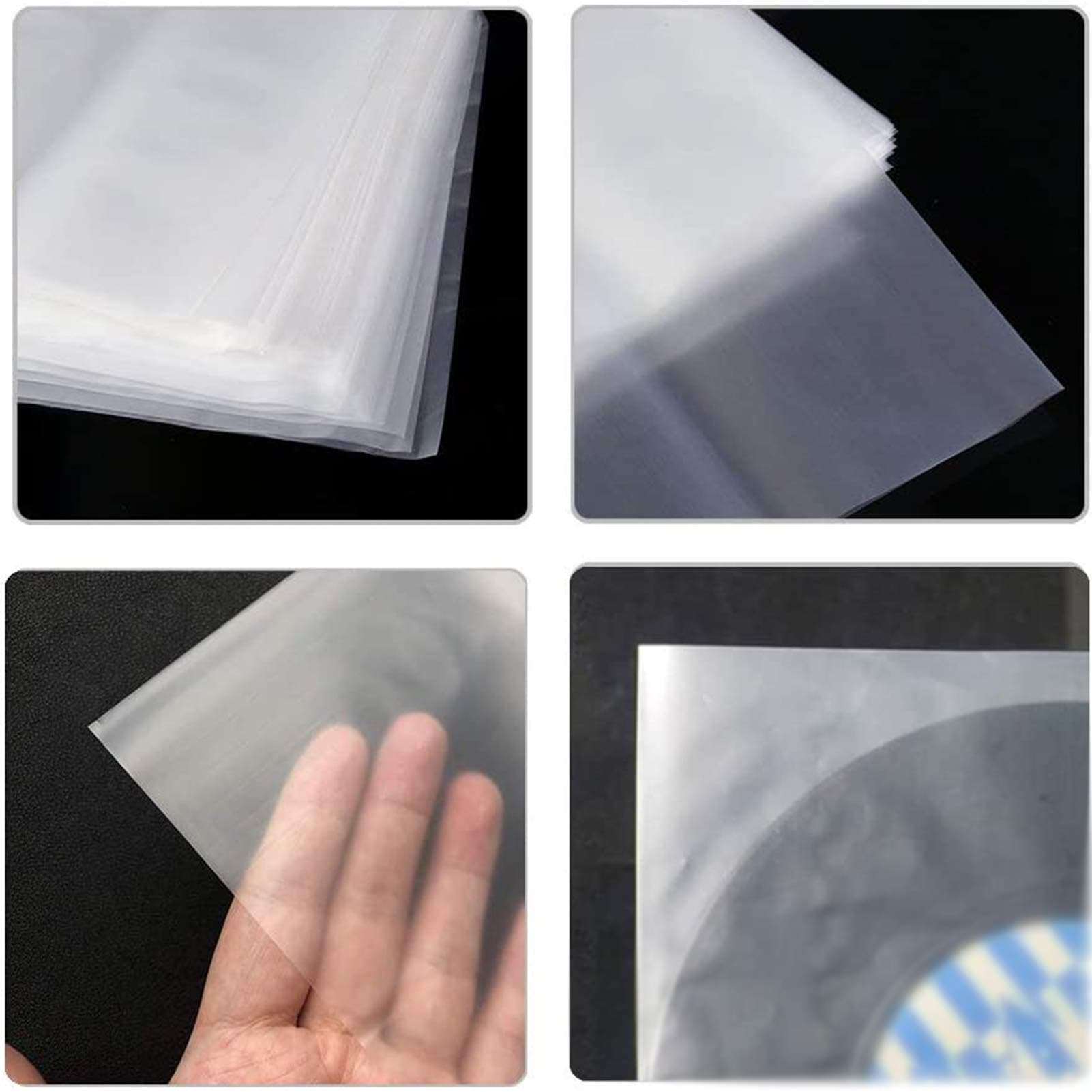 12 inch LP Vinyl Record Inner Sleeves Vinyl Inner Sleeves Collector Protector Sleeves for Vinyl Record Storage, 50-Pack Round Bottom Protective Sleeves Covers for 12” Albums 3