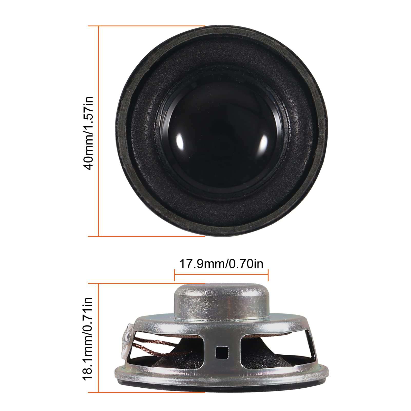 D-FLIFE 4pcs 1.5" 4Ohm 3W DIY Small Full Range Audio Speaker Stereo Woofer Loudspeaker for Arduino and DIY Speaker 4