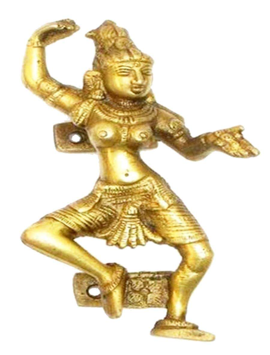 Purpledip Brass Door Handle 'Dancing Diva': Decorative Door/Window/Cupboard Handle (10822A) 1