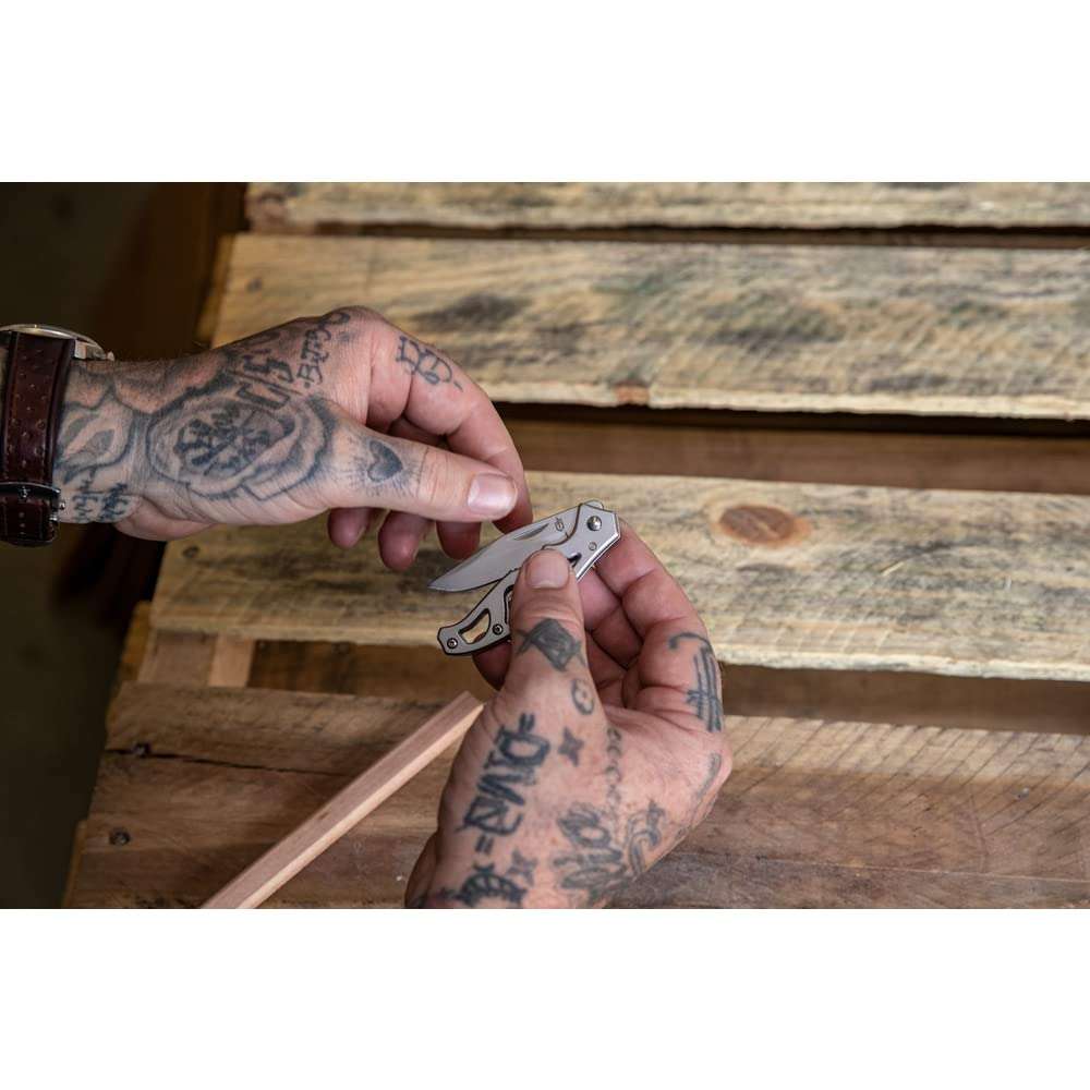 Gerber Gear Paraframe Mini Pocket Knife, 2.2 Inch Serrated Edge Small EDC Folding Knife with Safety Lock for Everyday Carry, Gifts for Men, Stainless Steel 4