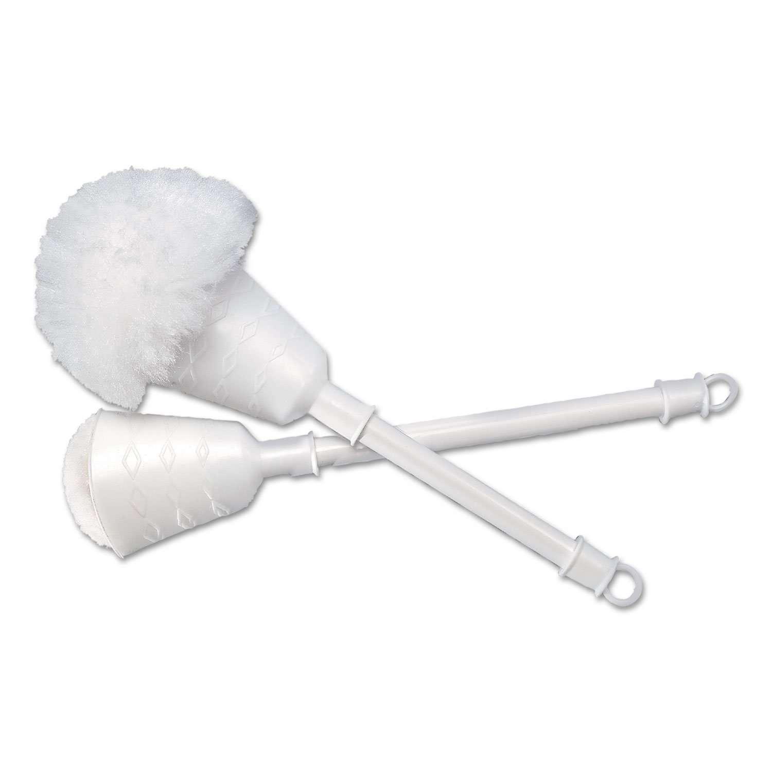 Boardwalk 528121 2 in. Cone Head Plastic Bowl Mops with 10 in. Handle - White (25-Piece/Carton) 1