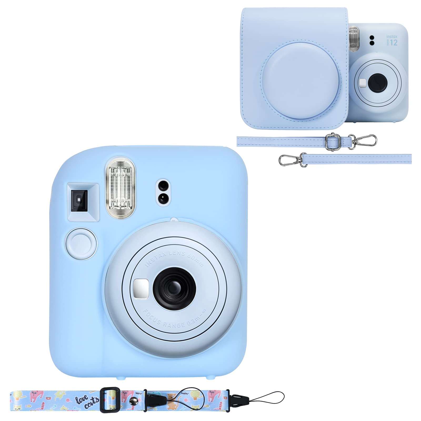 Aenllosi Hard PU Case for Fujifilm Instax Mini 12/11 and Silicon Case for Instax mini 12 1
