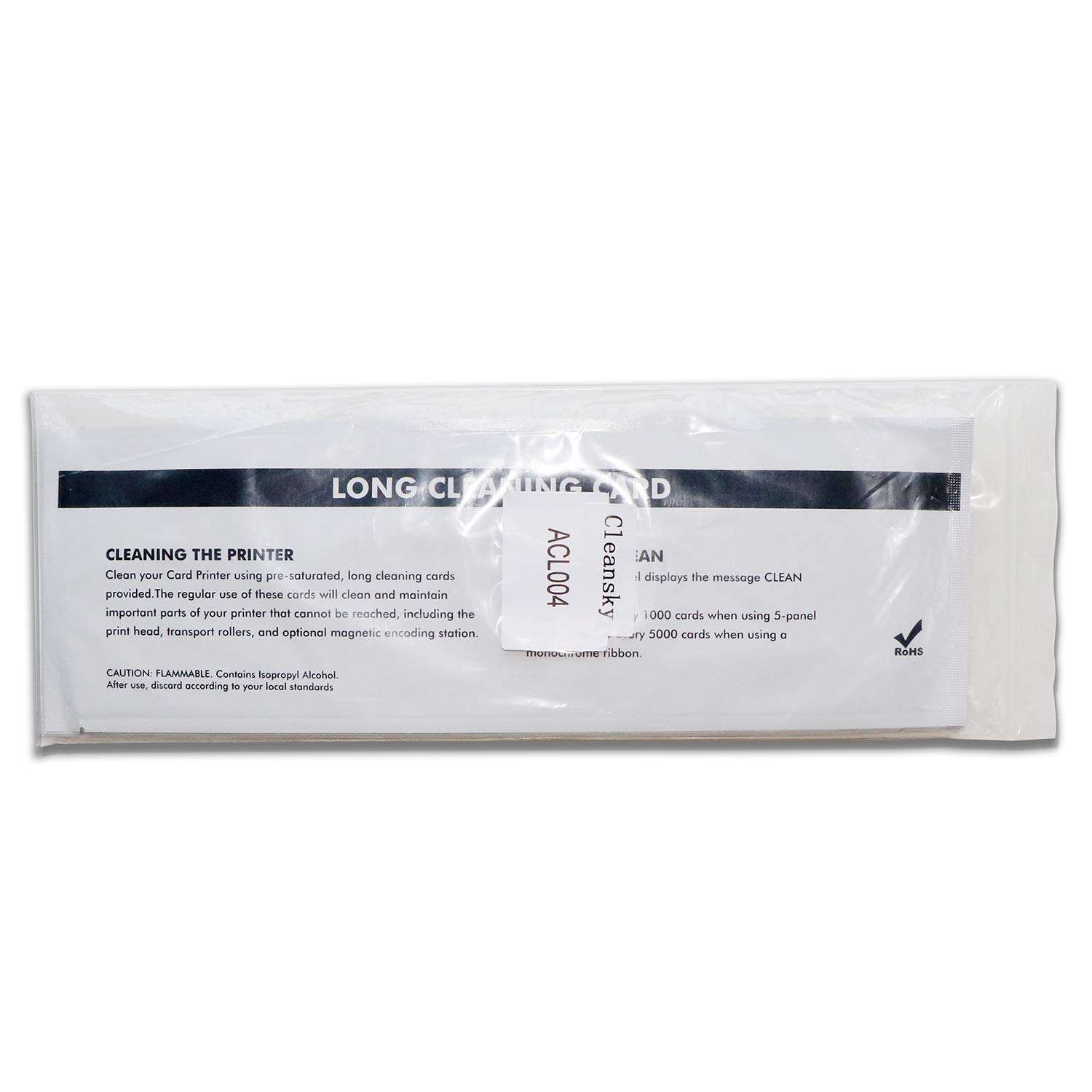 Badgy 200/100 ID Card Printer Cleaning Kit for Zenius, Primacy, and Elypso Printers Pack of 10pcs Long T Card and 1 Cleaning Pen CK-ACL004 4