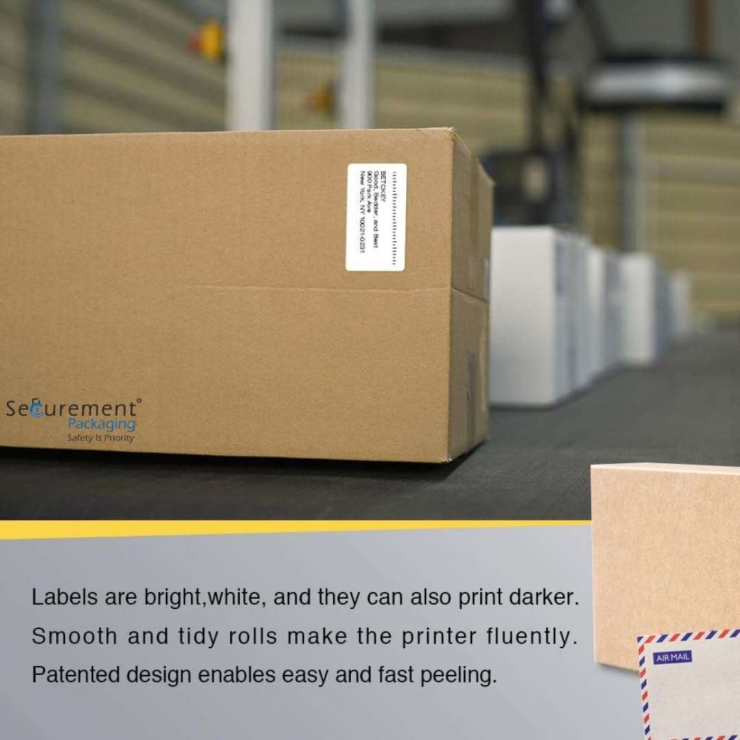 SECUREMENT Direct Thermal Barcode Labels Stickers (2x1 Inch / 50x25 mm) 1000 Labels/Roll (1 Roll) 4