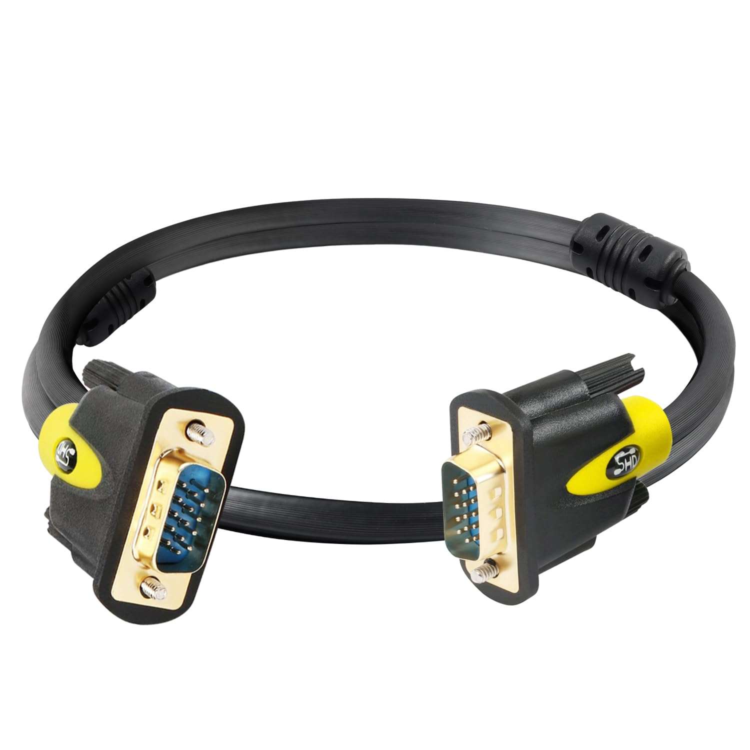 SHD VGA Cable 6Feet, VGA to VGA Monitor Cable HD15 SVGA for PC Laptop TV Projector Black and Red Color 6