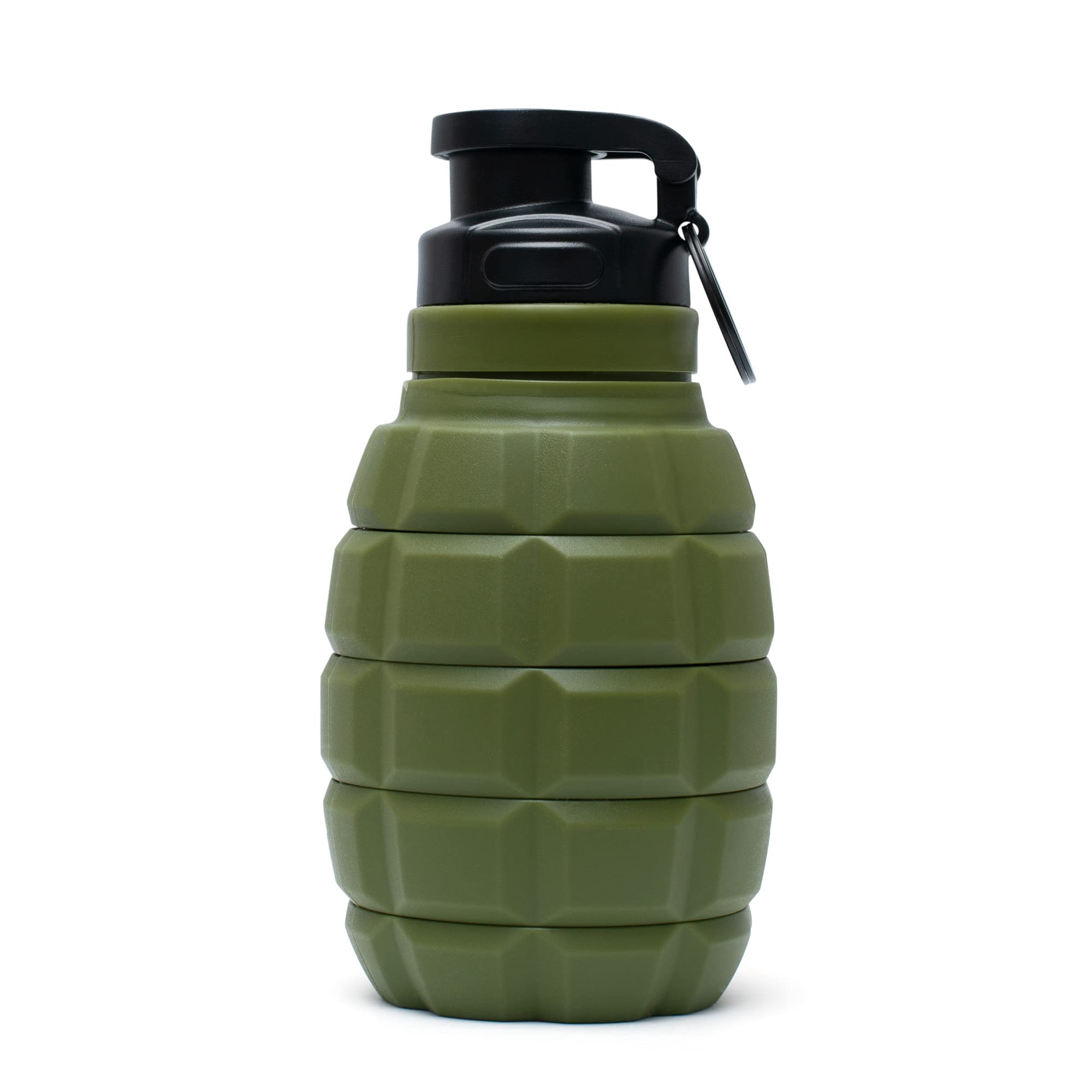 TUFCUP Spit Cup Spittoon for Chewing, Portable Reusable Spit Dipping Cup with Lid, Collapsible Spill Resistant Leak Proof Silicone Body Travel Spitter (Army Green)