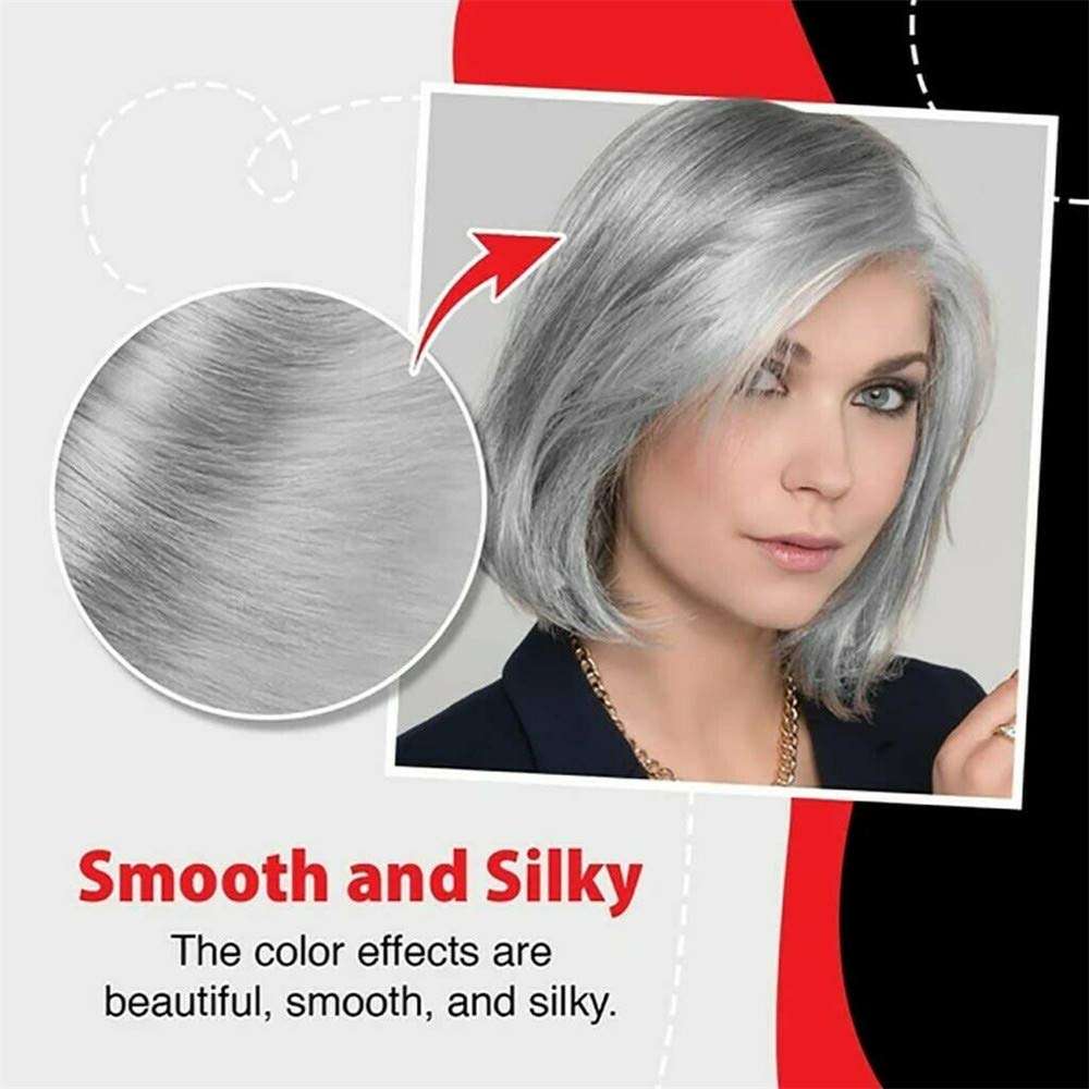 Silver Gray Hair Dye Cream, 100ml Hair Color Super Gray Dye Hair Cream, Unisex DIY Fashion Gray Silver Color - Long-Lasting, Easy to Use, A Dye Cares for Your Hair (1PC) 5