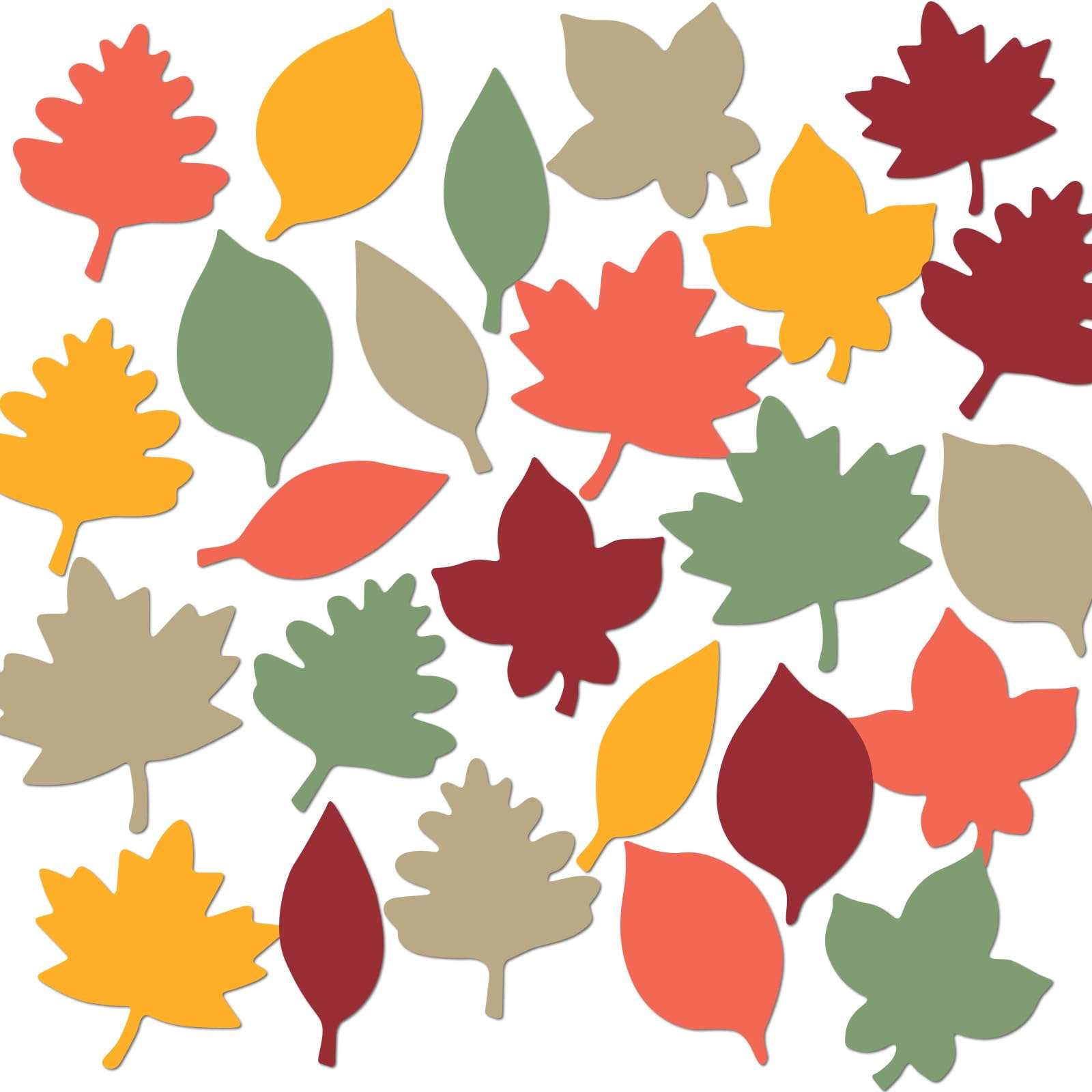 Hillban 125 Pcs Paper Fall Leaves Die Cuts Bulk Autumn Leaf Cutout Thanksgiving Autumn Leaves Decoration Multicolor Mixed Autumn Leaves for Fall Bulletin Board and Craft Projects Party Decor 1