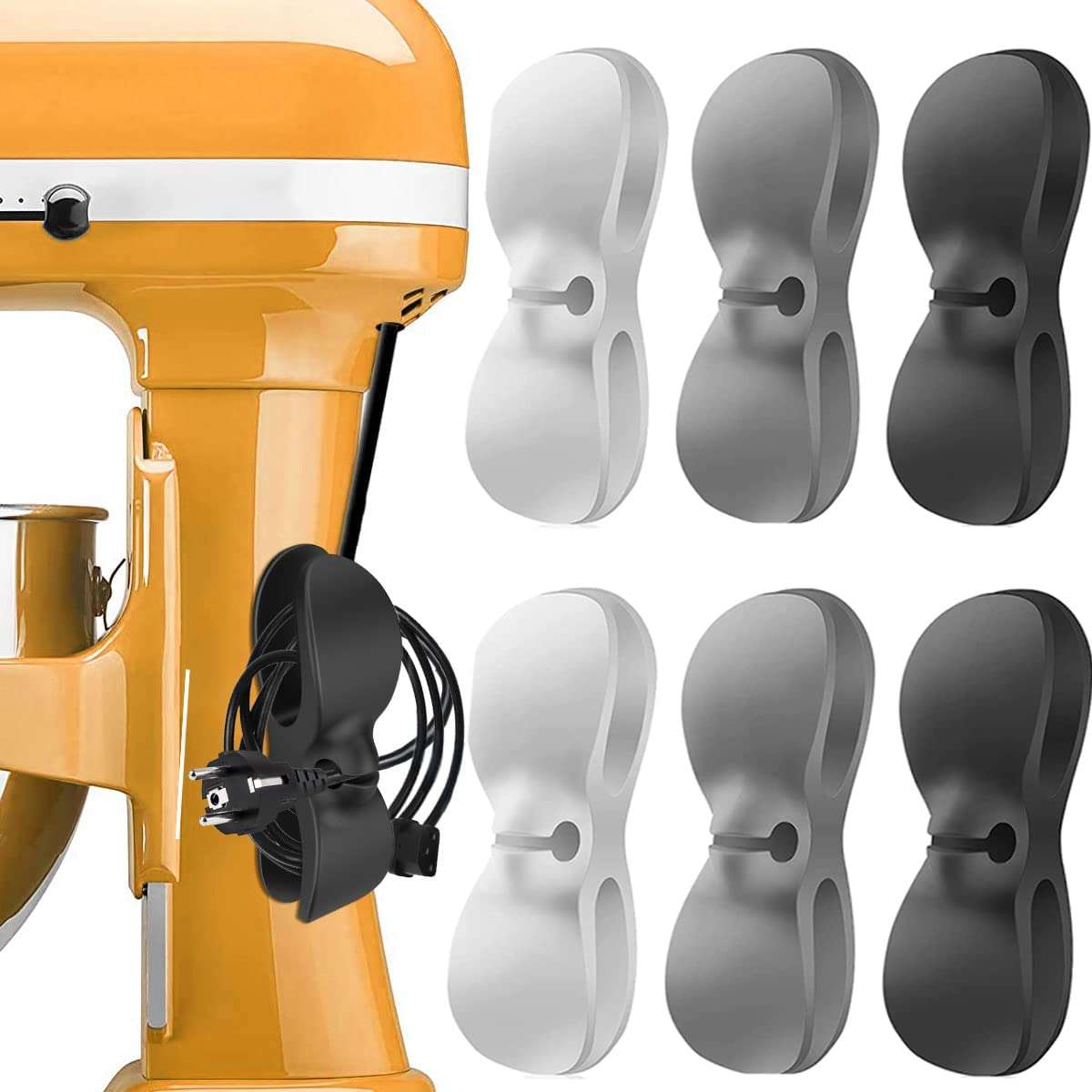 Cord Organizer for Appliances, Upgraded Kitchen Cord Organizer, Cord keeper Cord wrapper Cord holder Cord winder for Appliances Air Fryer, Coffee Maker, Blender, Pressure Cooker, Toaster (4) 1