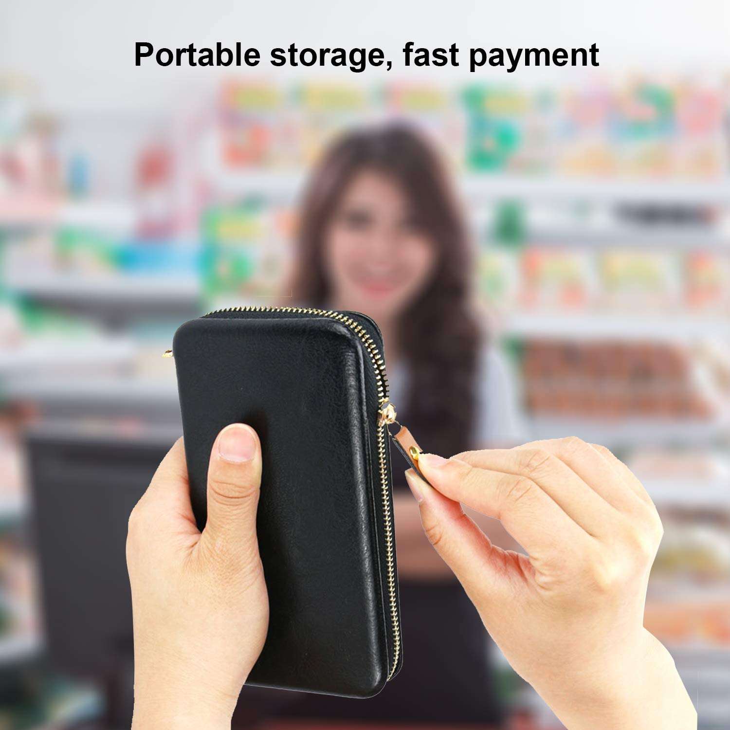 Green Vanguard Cellphone Wallet for Women Men Zipper Long Purse with Removable Wristlet Universal Cell Phone Lanyard Compatible with iPhone, Galaxy & Most Smartphones Includes Phone Case 3