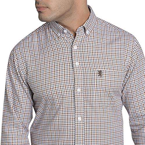 Red Tape Men's Checkered Regular Fit Shirt (RFS0195_Off-White M) 5