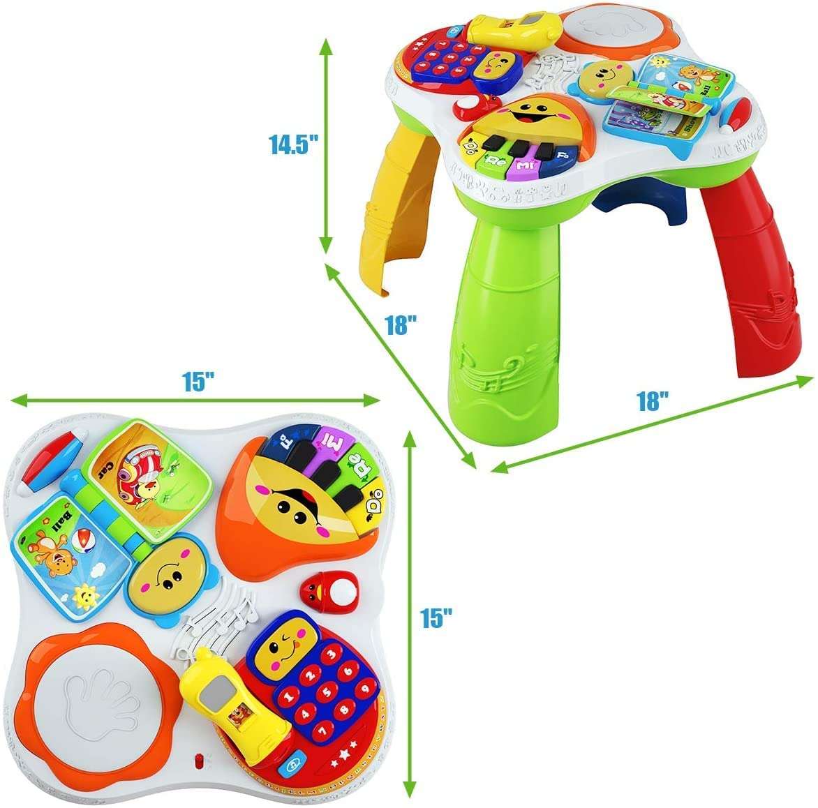 Mokshith Musical Learning Table Baby Toys Early Education Toys Music Activity Center Table Baby Sound Toy for Infant Babies Toddler Boys Girls 5